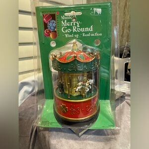 Musical‎ Merry-Go-Round HorsesWind-Up Toy NIB